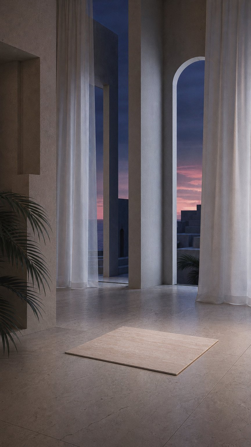 AI product shot of Travertina Ivory Matt Travertine Look Tile 300×300 (Code:03104)