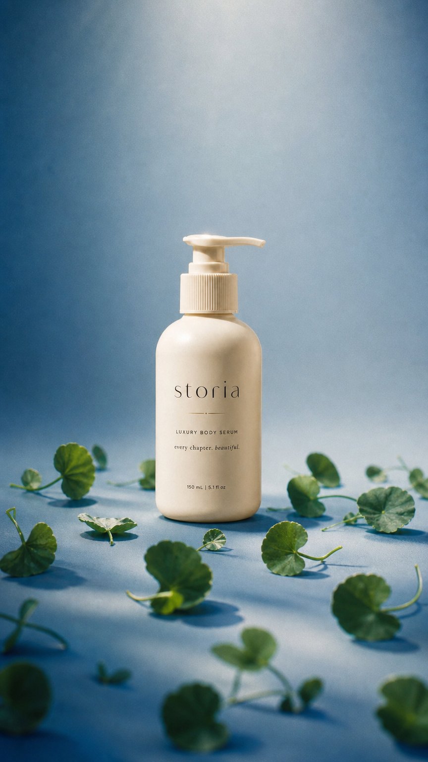 AI product shot of Storia Luxury Body Serum