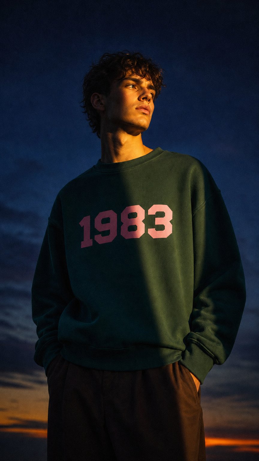 AI product shot of PERSONALISED YEAR VARSITY SWEATSHIRT
