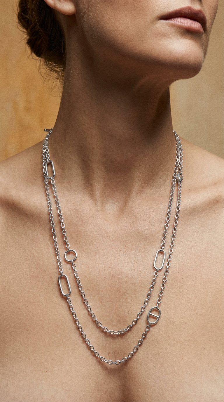 AI product shot of Silver 925 Chunky Chain Necklace