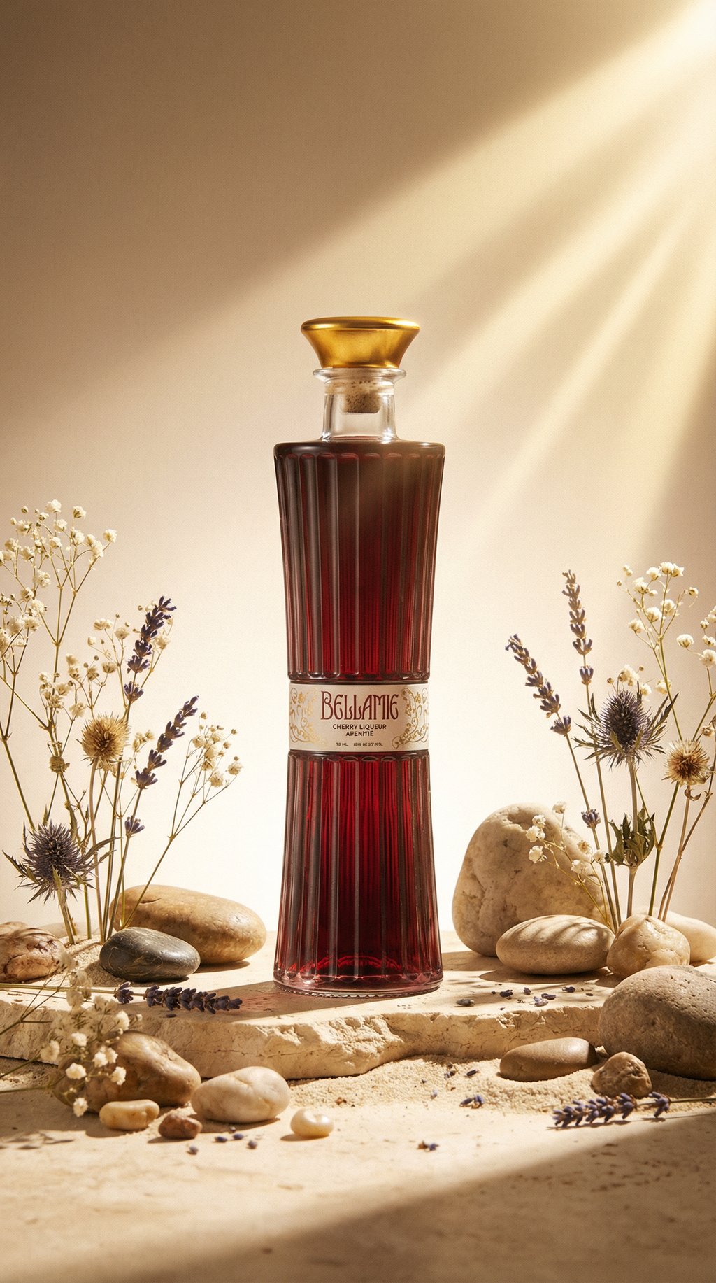 AI product shot of Bellamie Cherry Liqueur