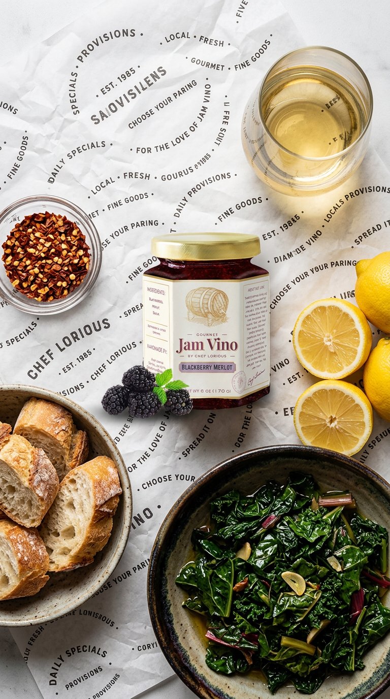 AI product shot of Blackberry Merlot Jam