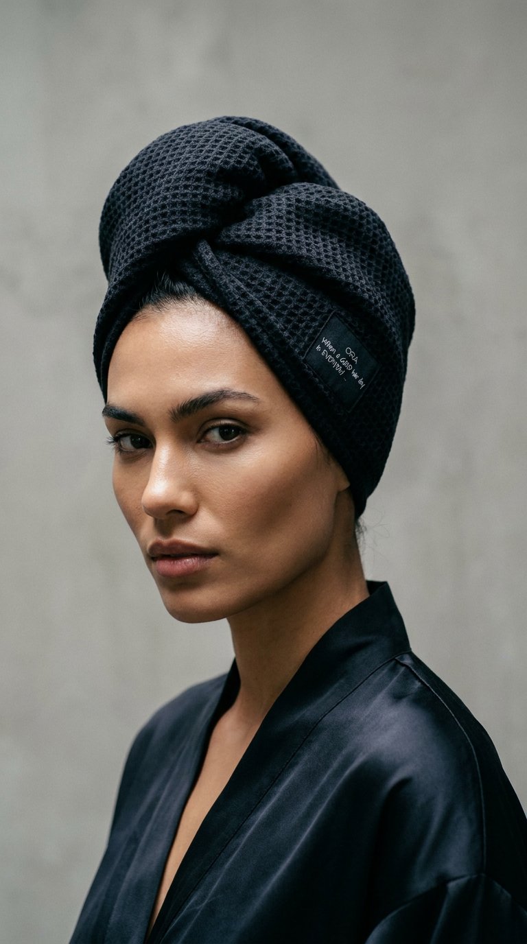 AI product shot of The ORA Hair Towel