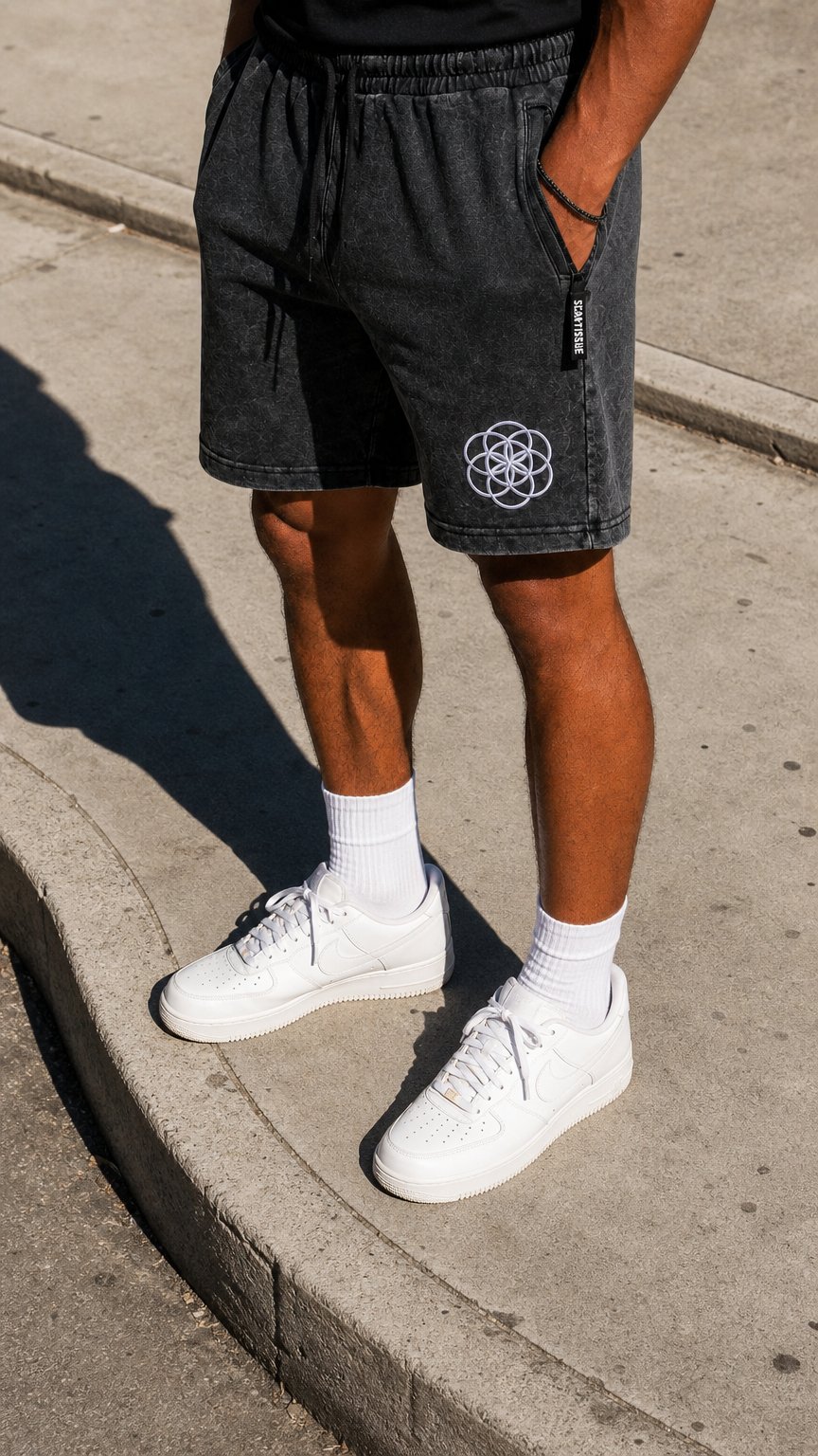 AI product shot of Silhouette Acid Shorts