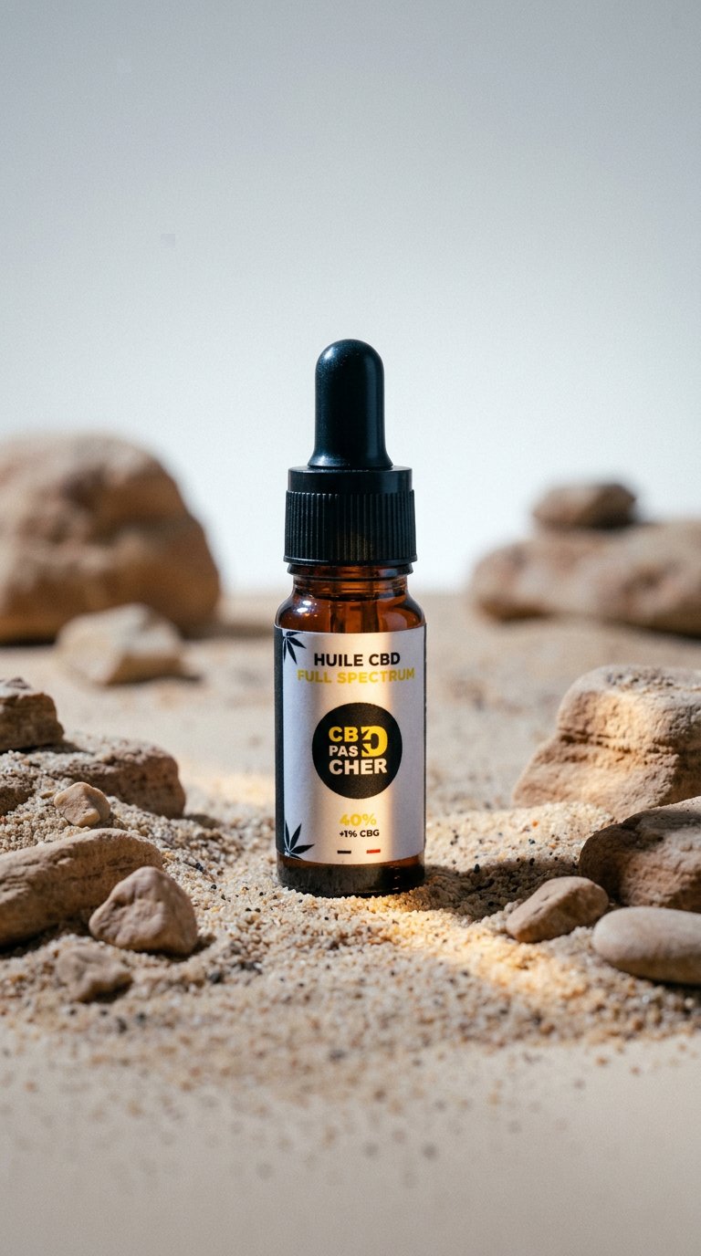 AI product shot of Huile 40% CBD 💧 MCT Full Spectrum