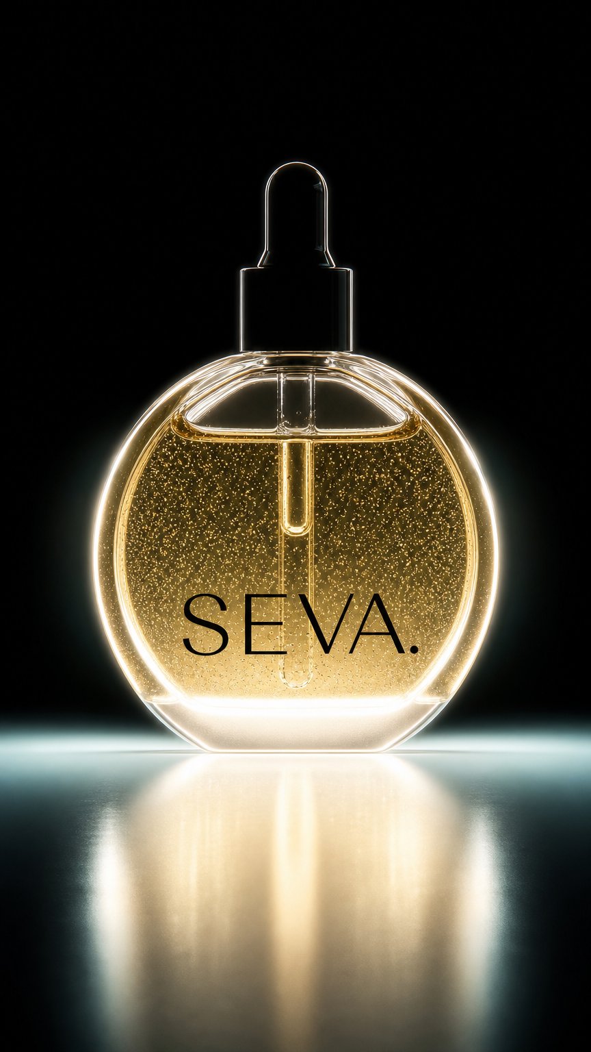 AI product shot of SEVA Hair Oil — For Stronger, Healthier Hair 50ml
