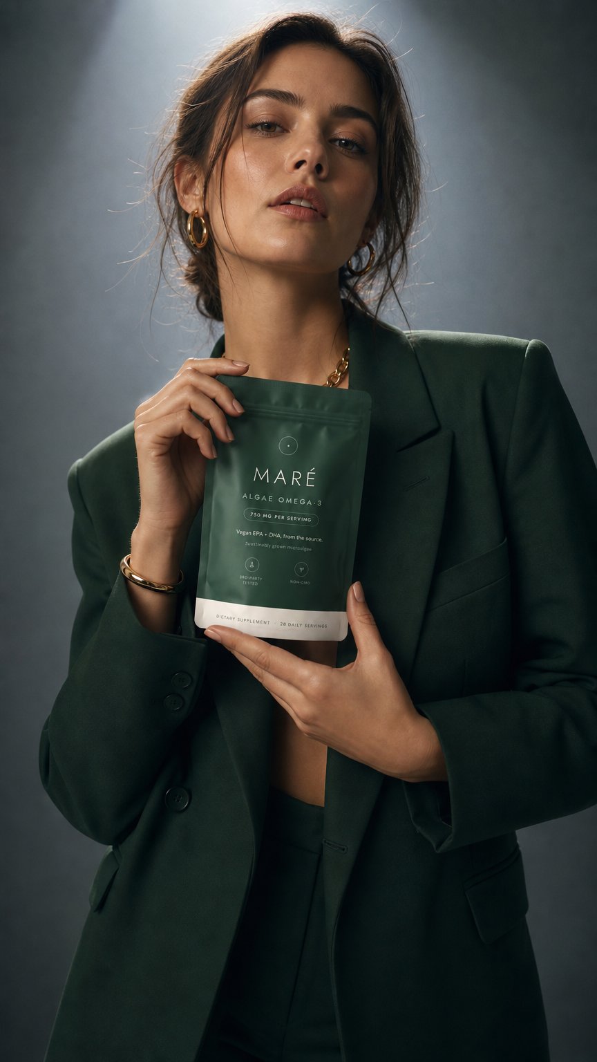 AI product shot of Maré Omega-3 - Algae EPA + DHA