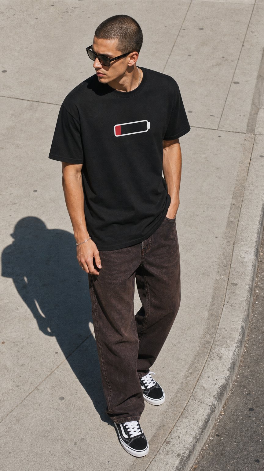 AI product shot of You Might Be Drunk – Graphic T-Shirt (Black) | BUZZED CO.