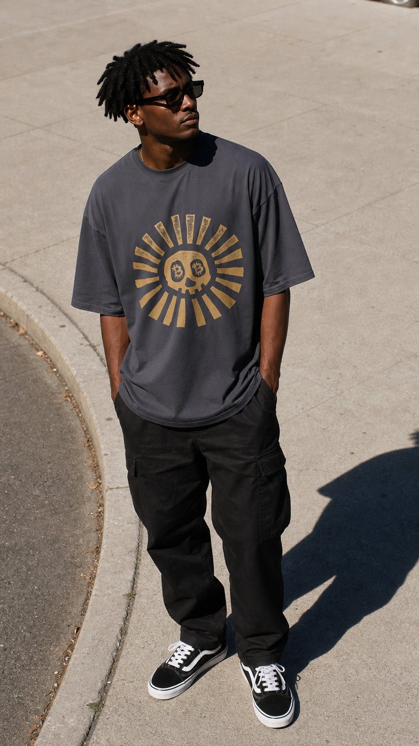 AI product shot of Sunny B Bella Canvas 3010 Oversized Boxy Tee