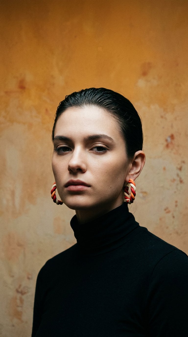 AI product shot of Chunky Hoop Earrings