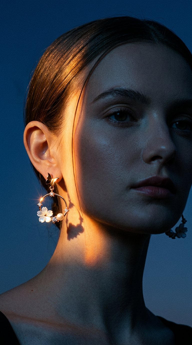 AI product shot of Butterfly Bliss Earrings