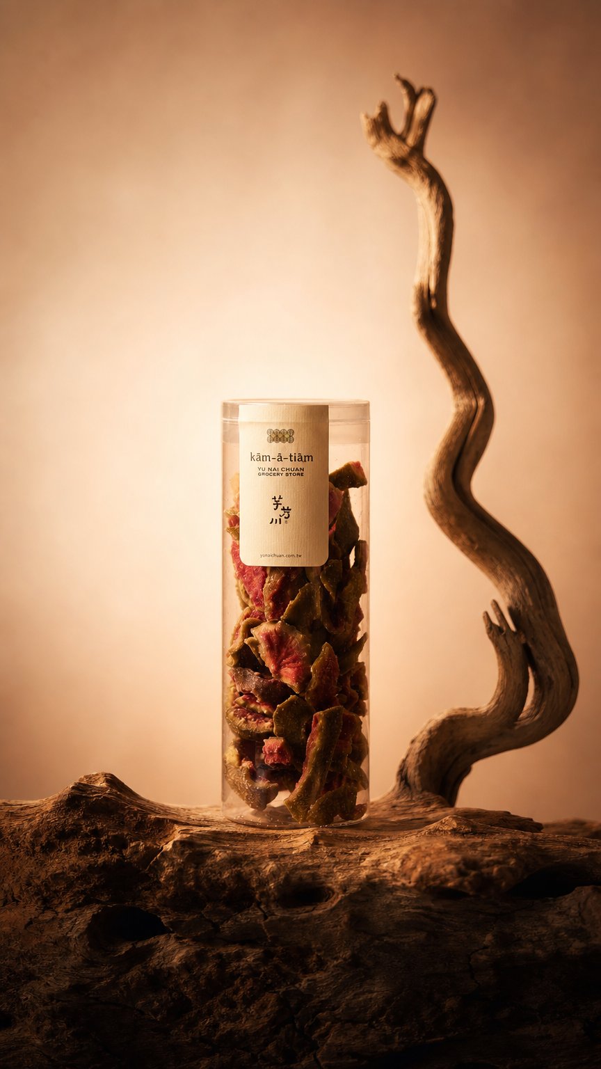 AI product shot of 島．101高山紅心芭樂乾 120g