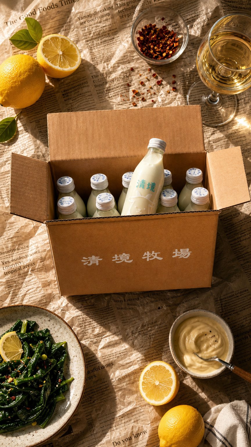 AI product shot of 清境嚴選鮮羊乳箱 15入