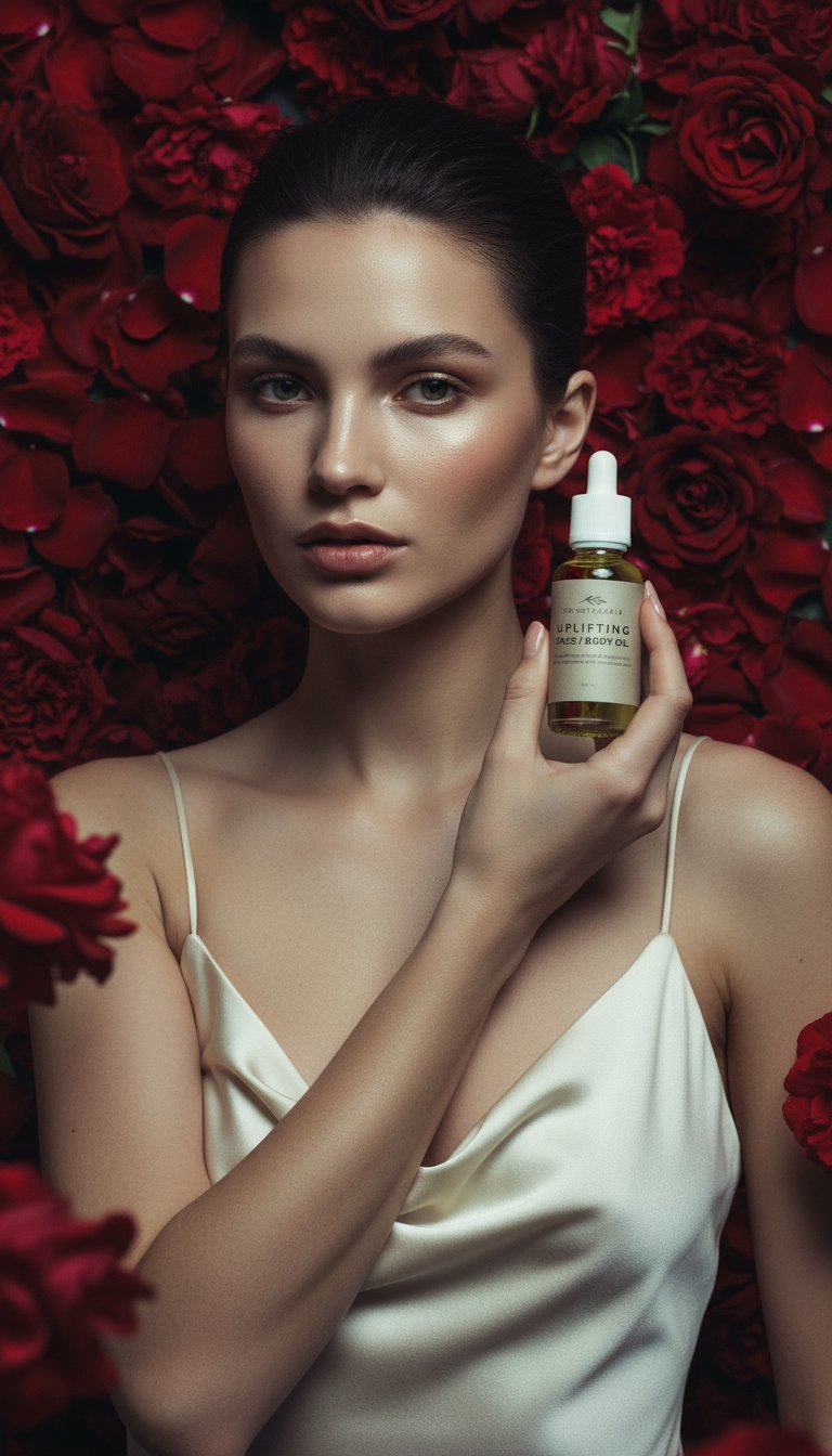 AI product shot of Uplifting Face / Body Oil