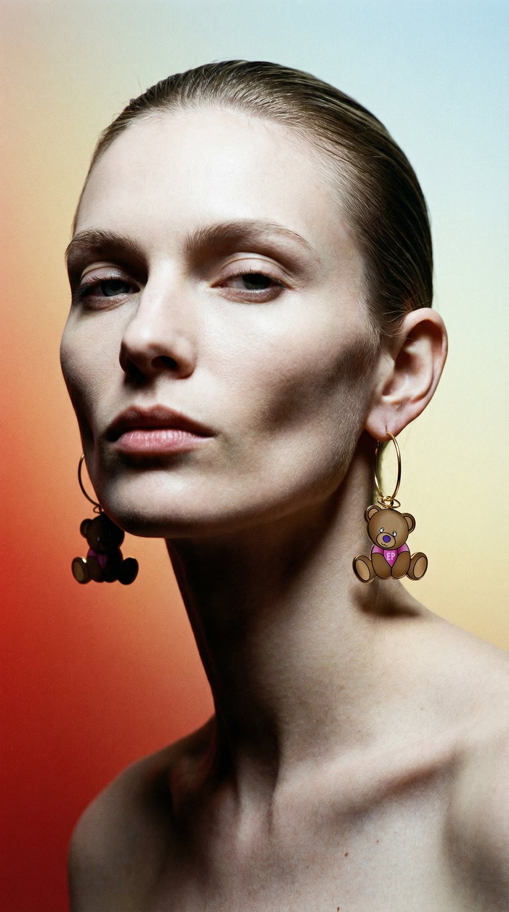 AI product shot of Iced Jumbo Letter Earring