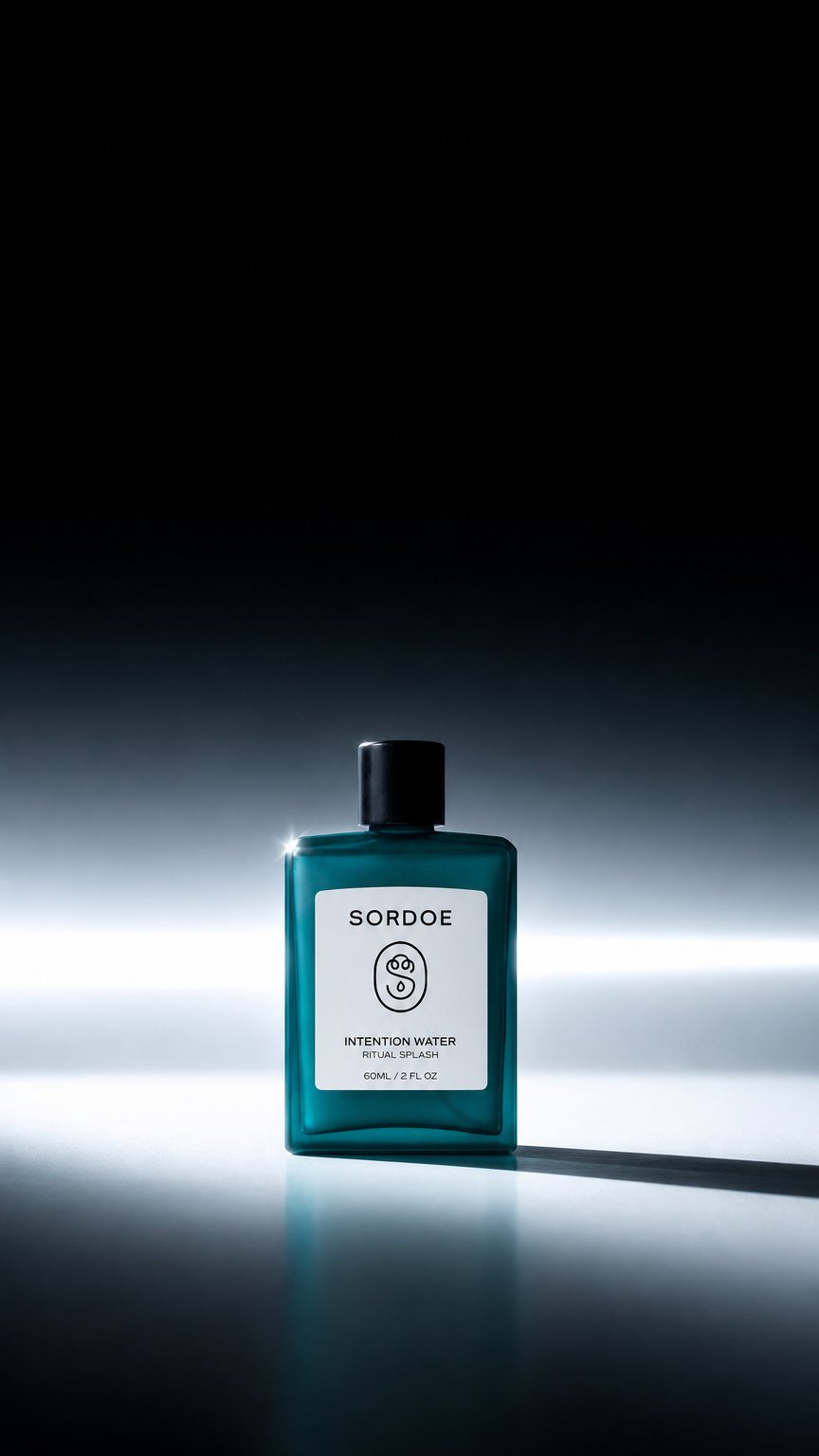 AI product shot of Sordoe Intention Water