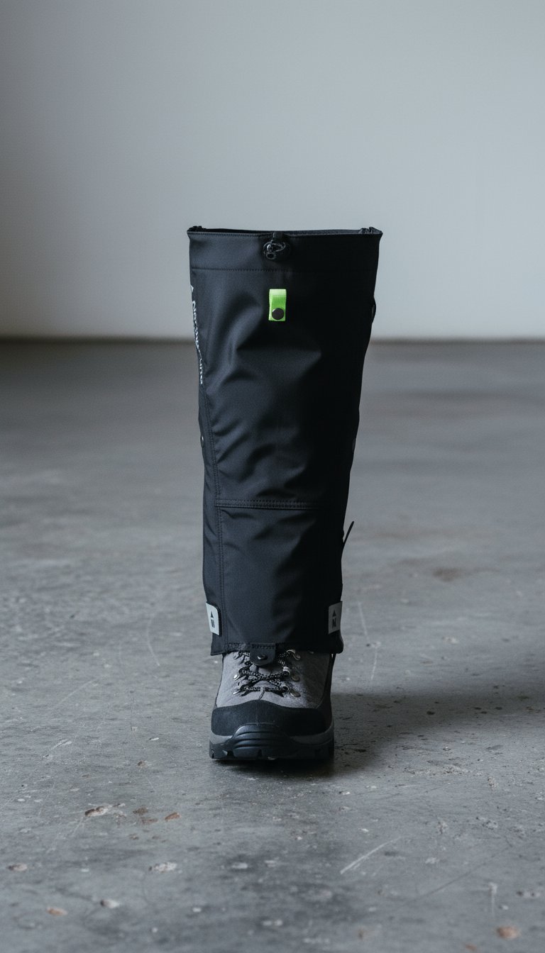 AI product shot of "Trail Guard" Waterproof Gaiters