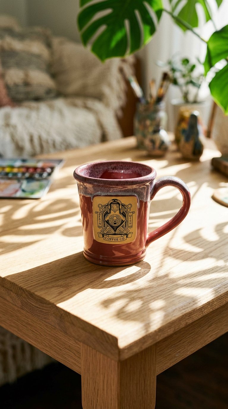 AI product shot of Lock and Key Mug