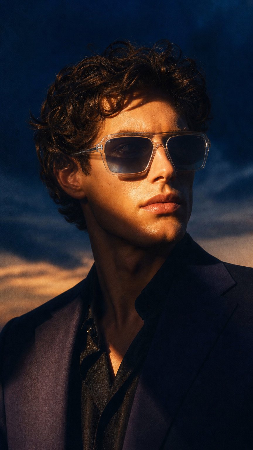 AI product shot of Tom Ford Vincent FT1176 - Crystal