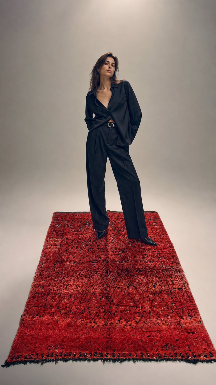 AI product shot of Vintage Beni Mguild Rug – Tighri