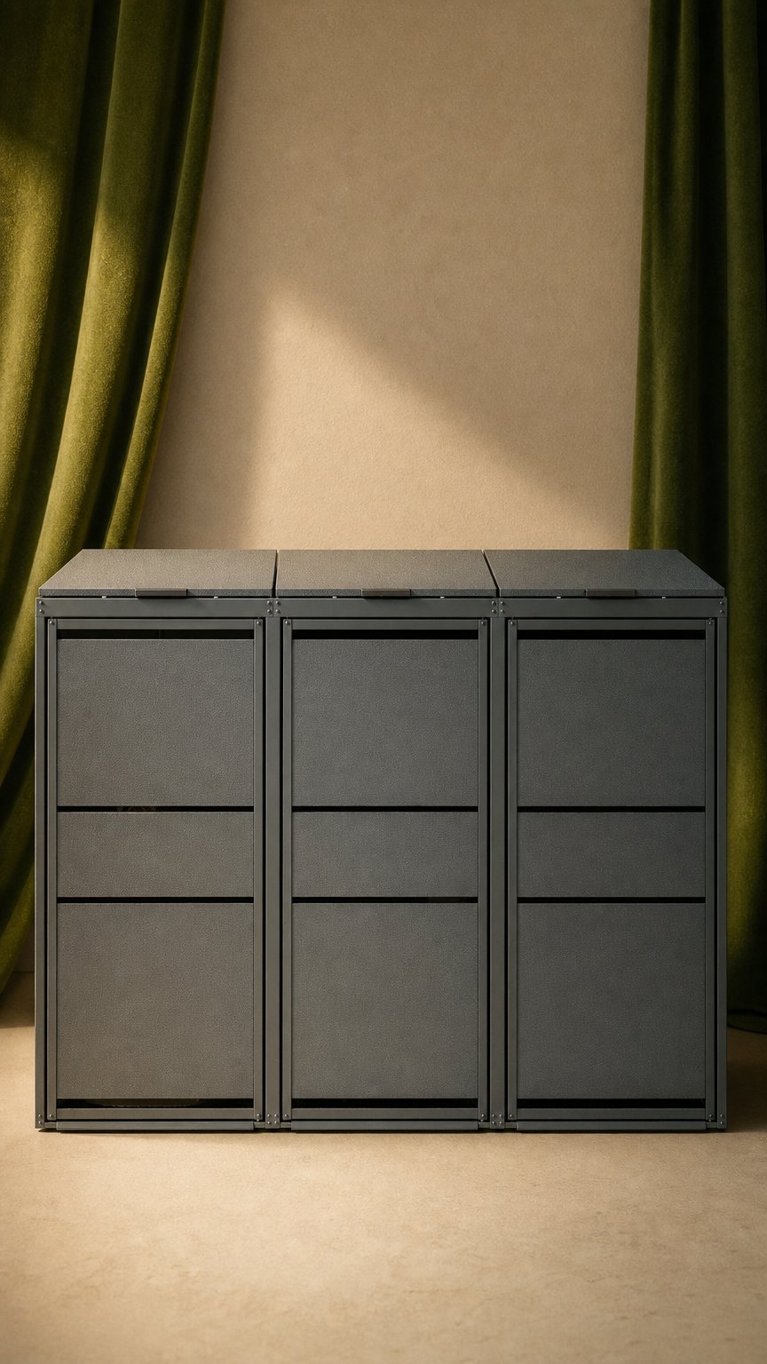 AI product shot of Mülltonnenbox Modern Hybrid 2×120/1×240