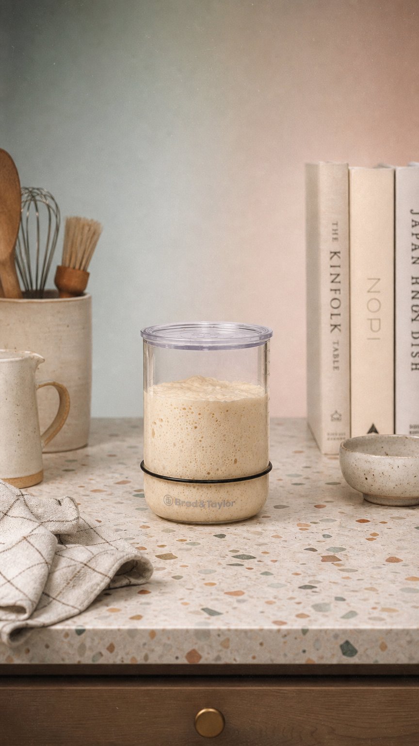 AI product shot of Sourdough Home & Starter Jar