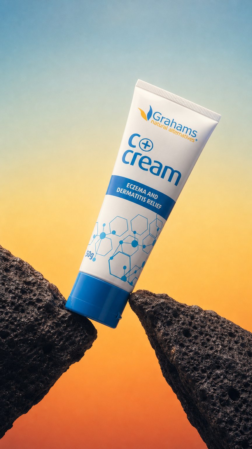 AI product shot of C+ Eczema & Dermatitis Cream