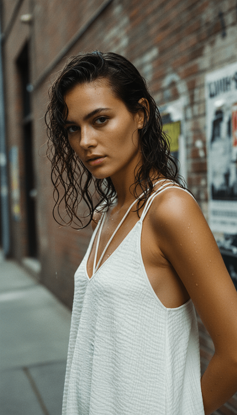 AI product shot of Eventide Cotton Slip Dress
