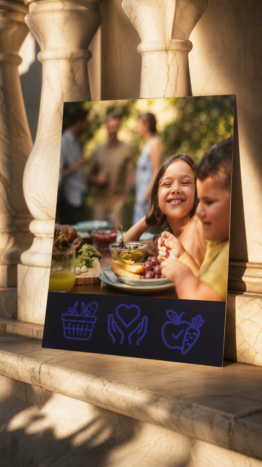 AI product shot of 1 in 3 food bank clients in Canada are children. Help kids and families thrive this summer.