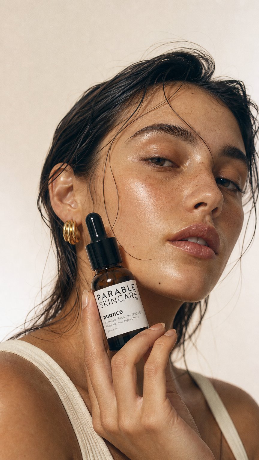 AI product shot of NUANCE Complete Recovery Night Oil