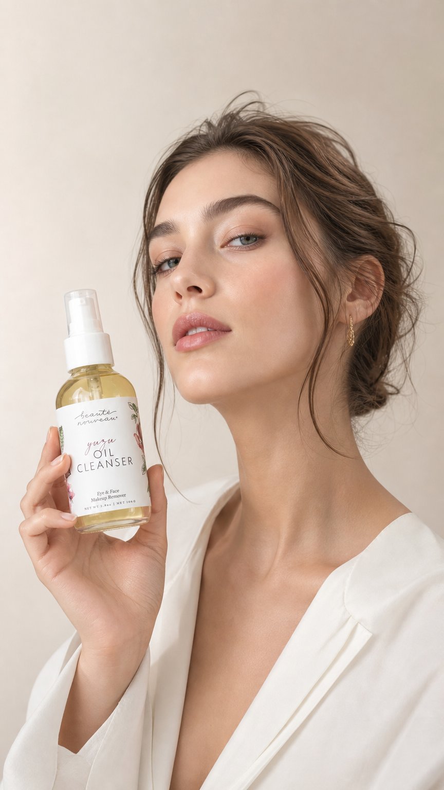 AI product shot of Yuzu Oil Cleanser
