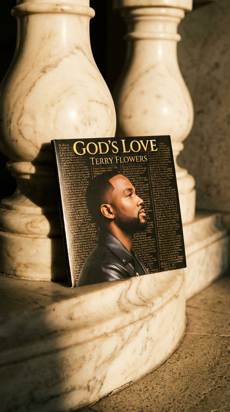 AI product shot of GOD'S LOVE - TERRY FLOWERS