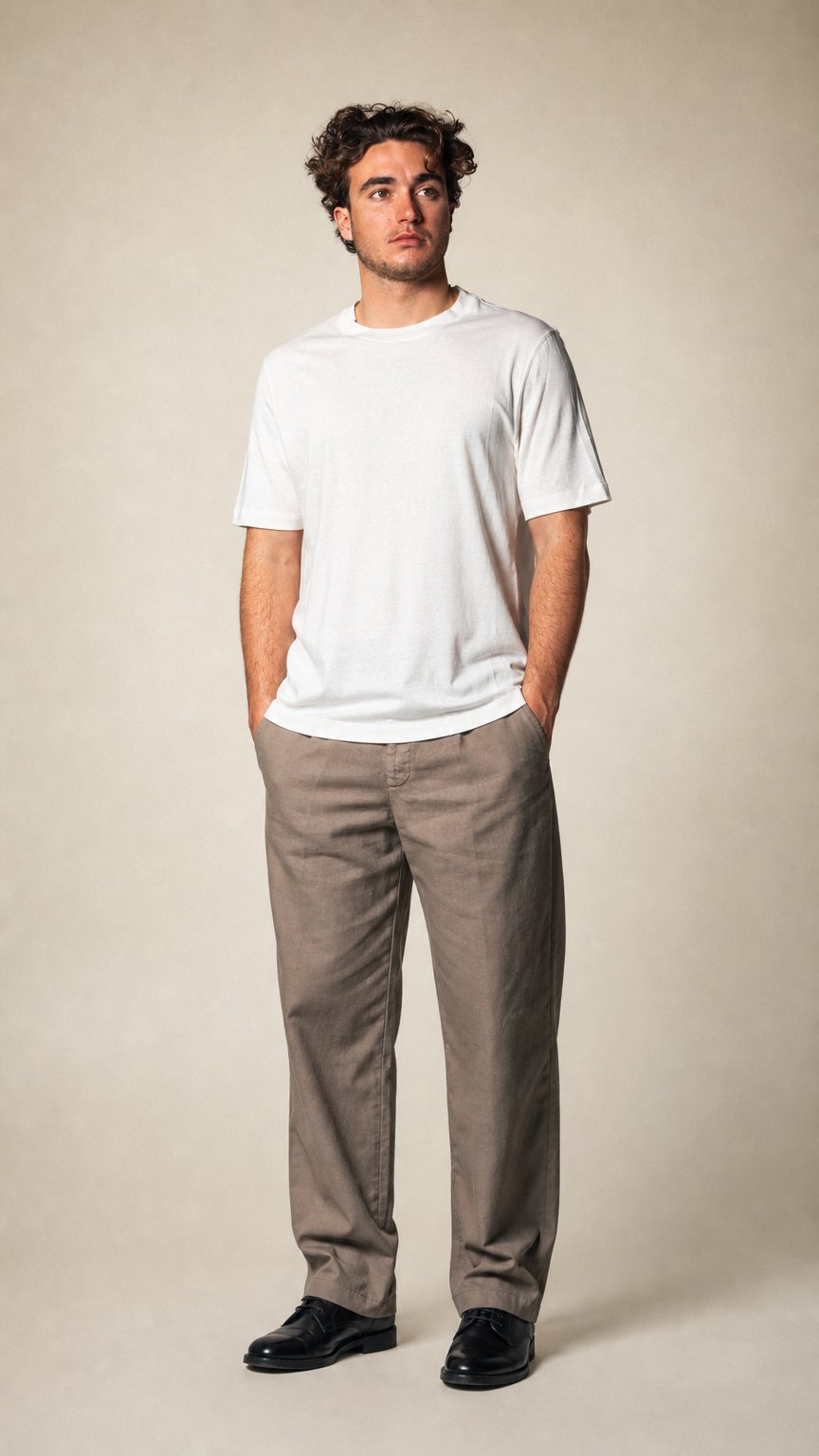 AI product shot of Linen and Cotton T-shirt