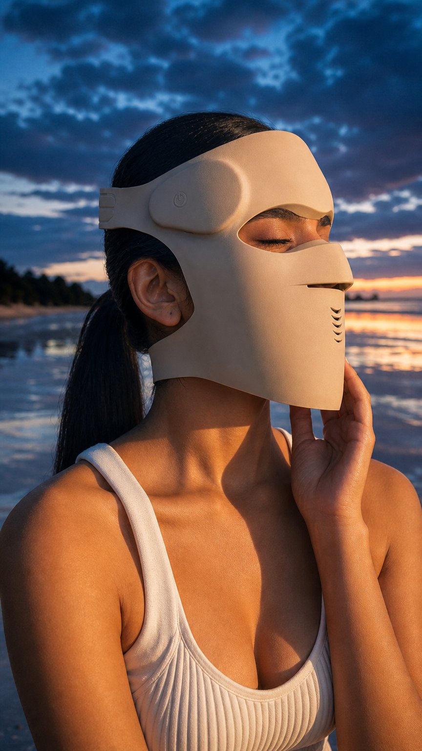 AI product shot of Ouraskin Wireless 9-in-1 LED Face Mask Pro