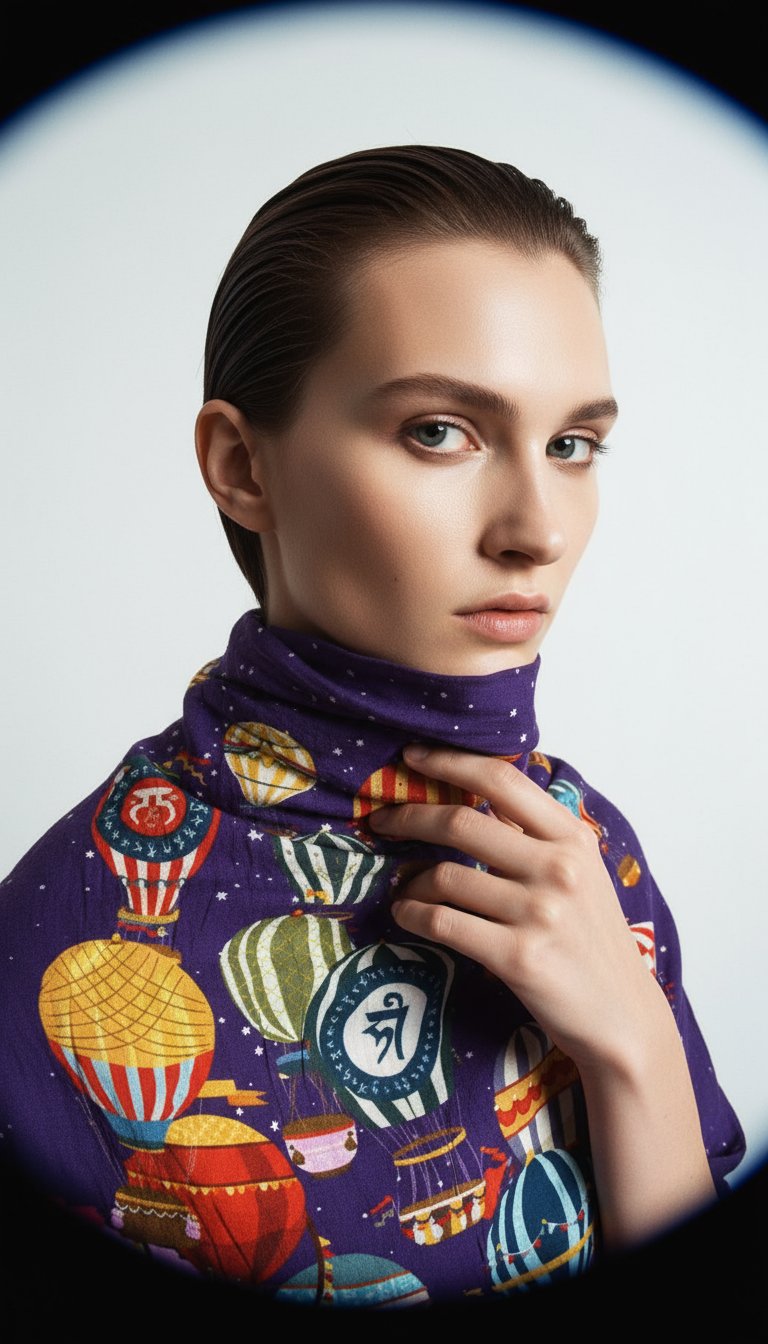 AI product shot of Hot Air Balloon Scarf (Crinkled)