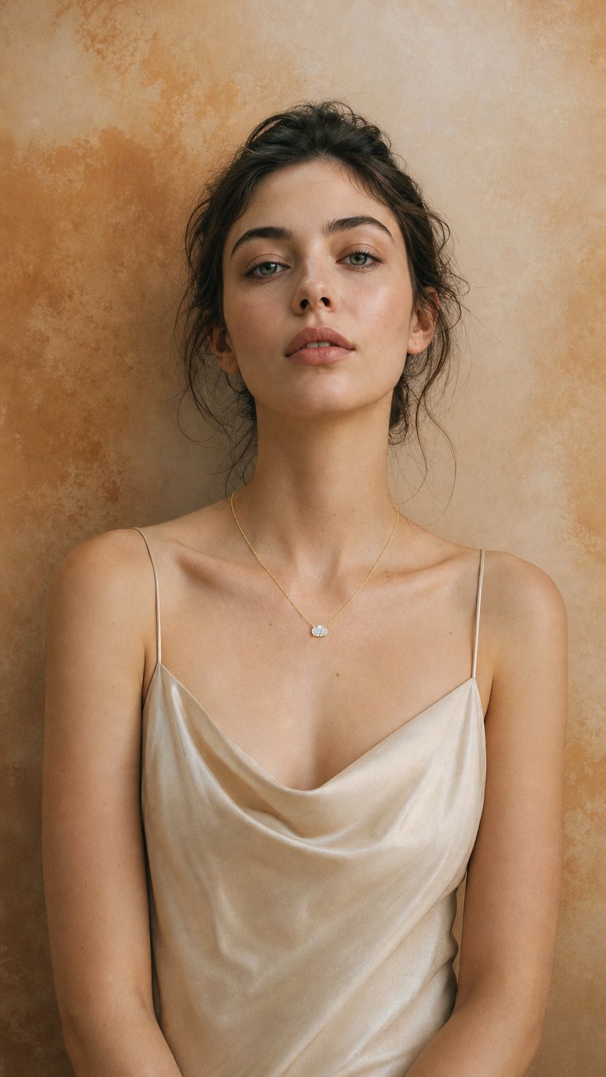 AI product shot of Classic Oval East West Solitaire Pendant Lab Grown Diamond Necklace