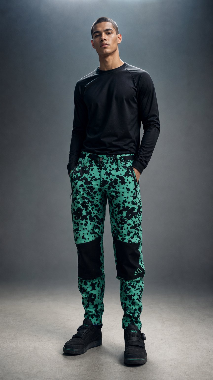AI product shot of Send It Adults MTB Pants | Kiwi Crush