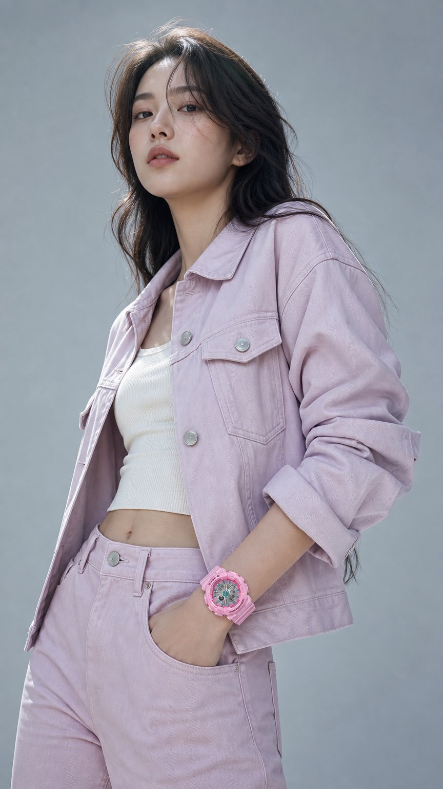 AI product shot of [BABY-G] 베이비지 여성용 빅페이스 BA-110CA-4ADR [정품/백화점AS가능]