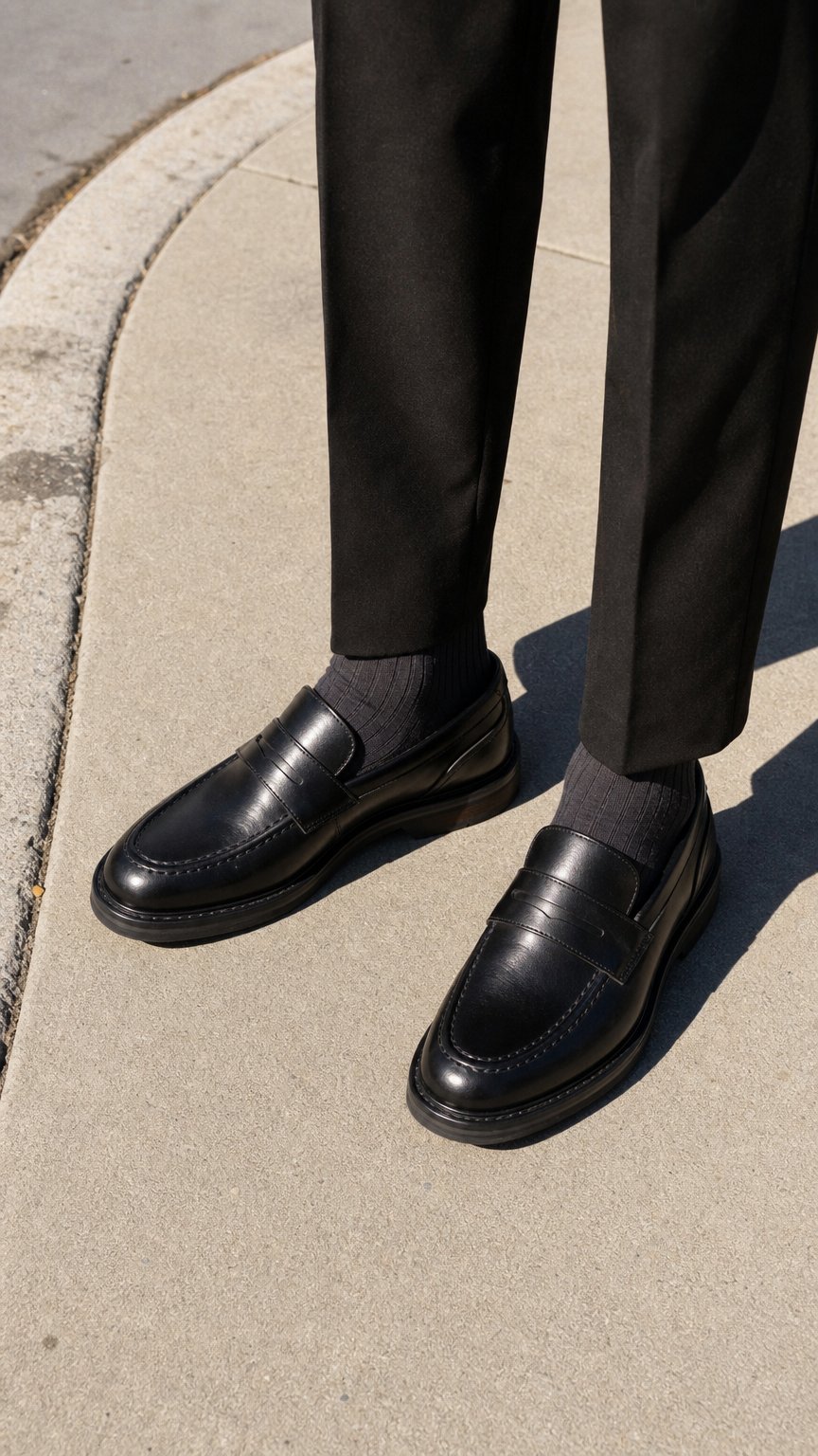 AI product shot of Aldwin Step Loafer Black Leather