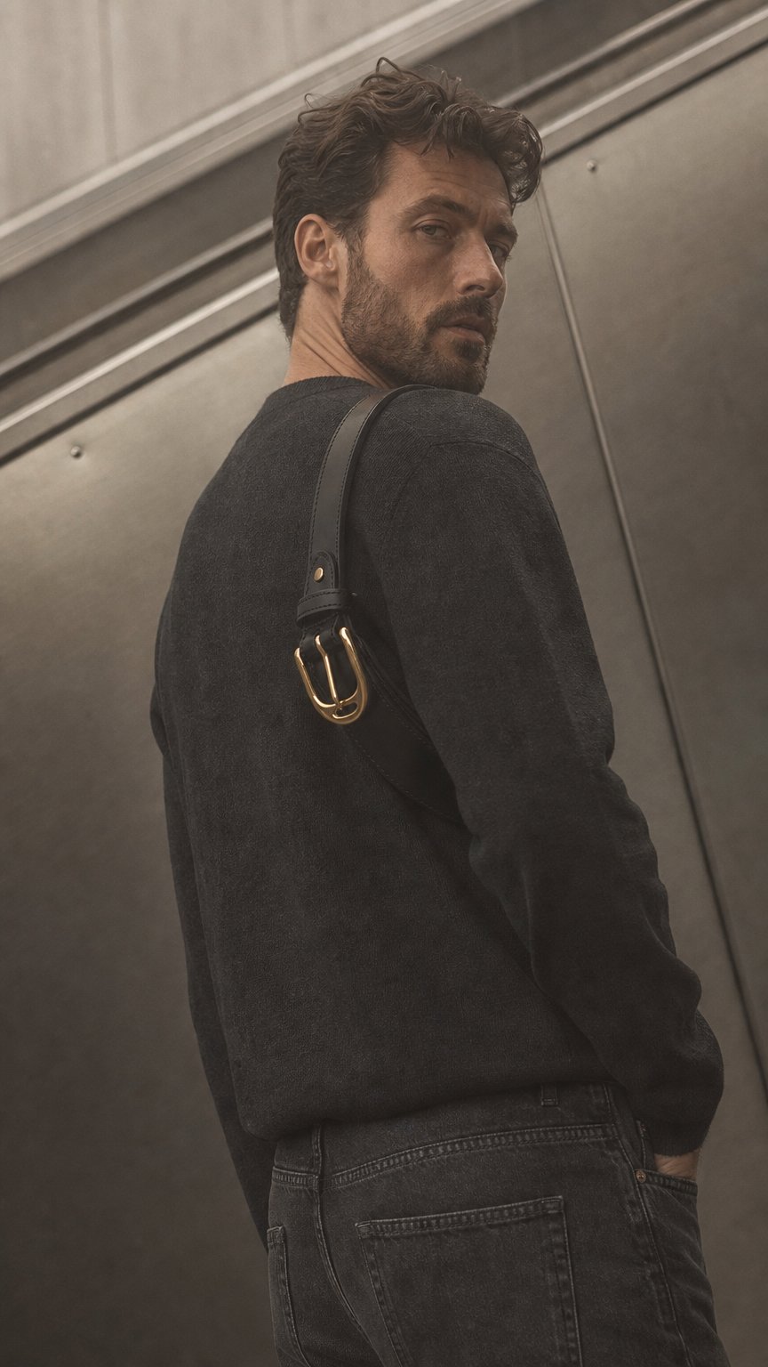 AI product shot of Como Italian Leather Belt | Tan