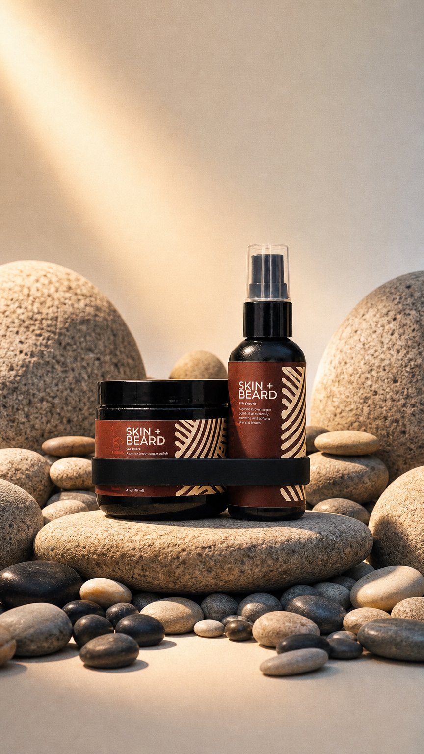 AI product shot of Skin + Beard Silk Set