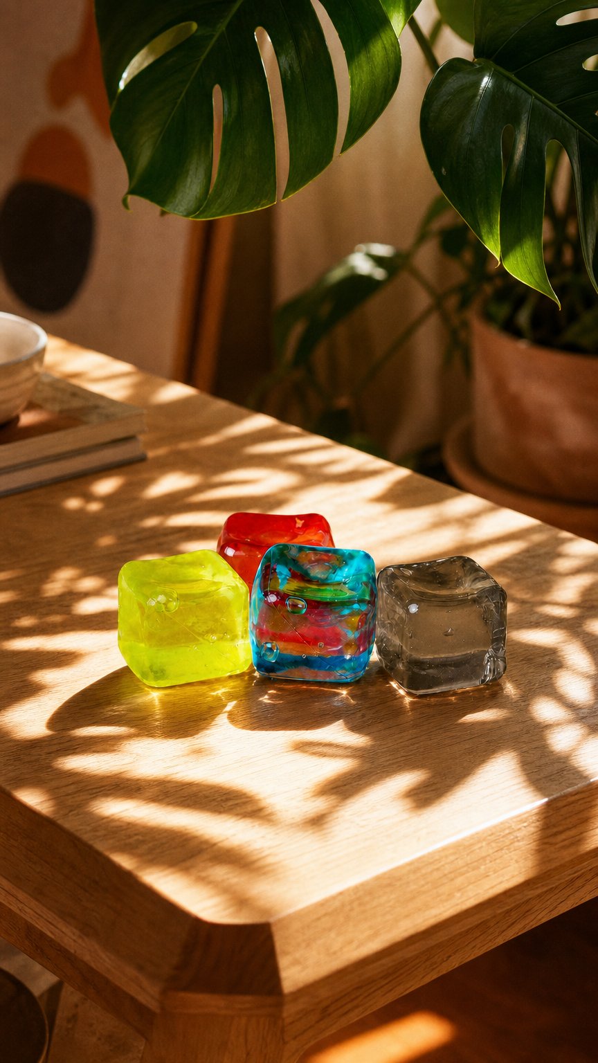AI product shot of Jelly Cube Sensory Toy