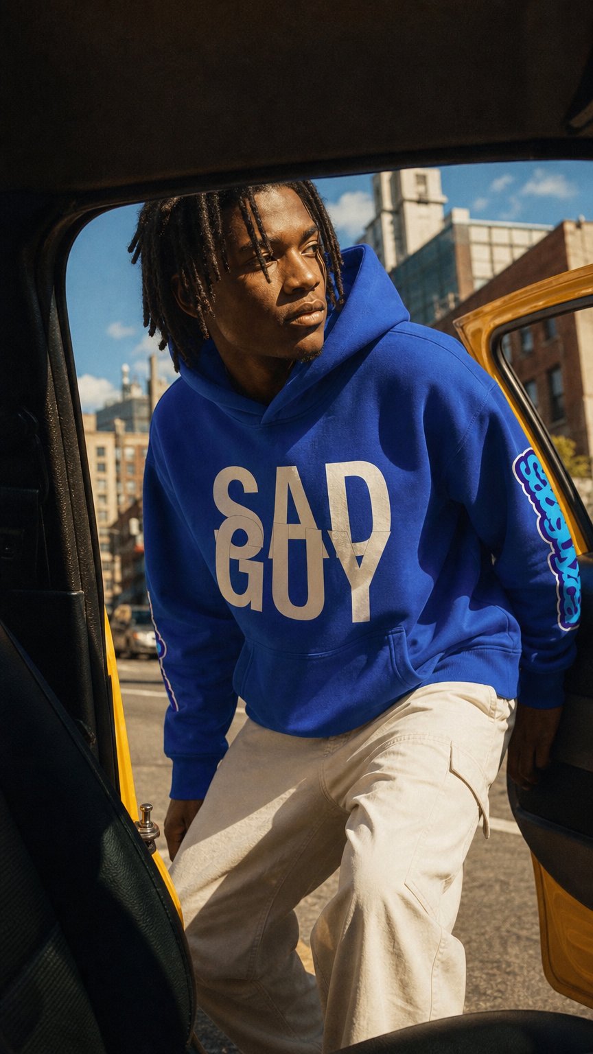 AI product shot of Sadguy® Fleece Hoodie II