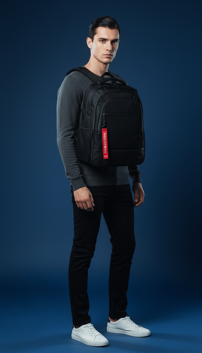 AI product shot of Sac à dos underseat ordinateur 15' noir BUSINESS - Aérial