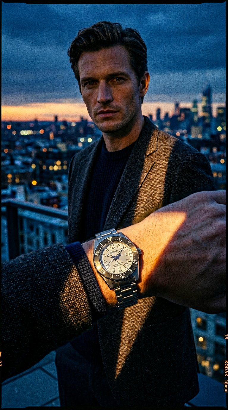 AI product shot of Seiko Prospex 1965 Heritage Diver’s 60th Anniversary Limited Edition