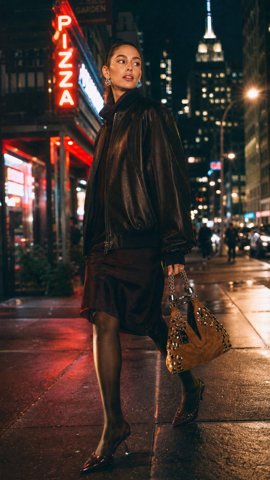 AI product shot of EWA Mini in Suede with Studs - Tan color