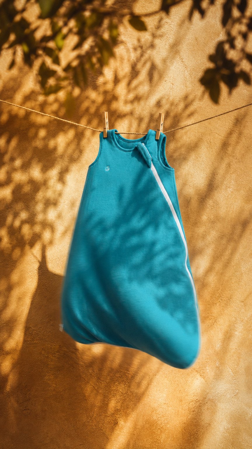 AI product shot of Organic Bamboo Sleeping Bag- Deep Blue