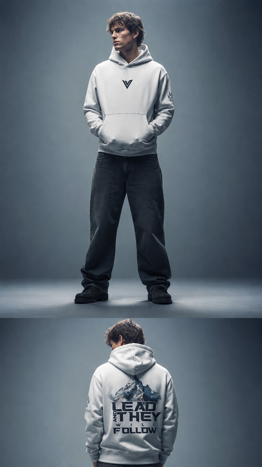 AI product shot of They will follow Oversized Hoodie - White