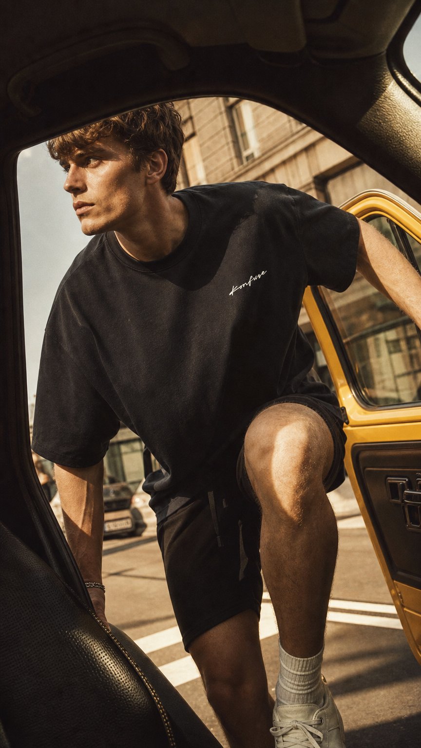 AI product shot of BASIC BLACK WASHED T-SHIRT