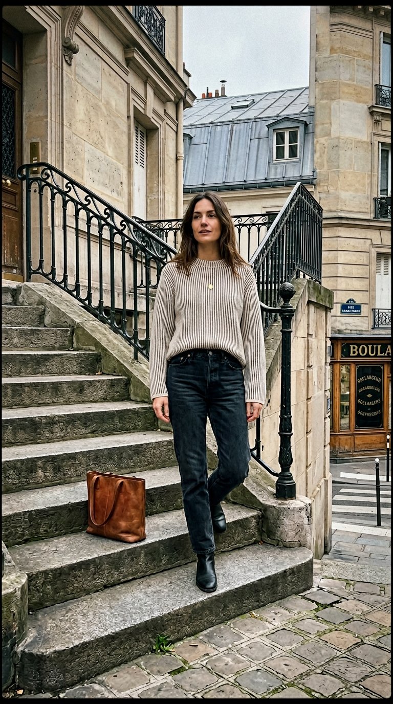 AI product shot of Cotton Cashmere Jumper - Cream/Fur